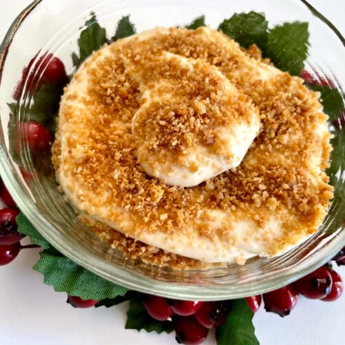 Eggnog Cheesecake Parfaits with Christmas Holly Wreath