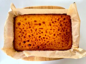 The caramel slice has been baked