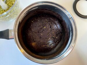 The dry ingredients have been fully incorporated forming a smooth dough