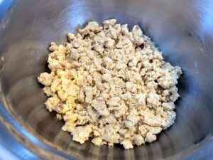 Cinnamon and walnut shortbread crumble mixture