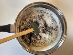 Flour added to the butter mixture