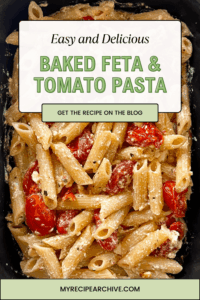 Pinterest Pin: Baked Feta and Tomato Pasta