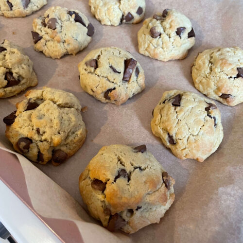 Chocolate Chip Cookies on a Baking Tray
