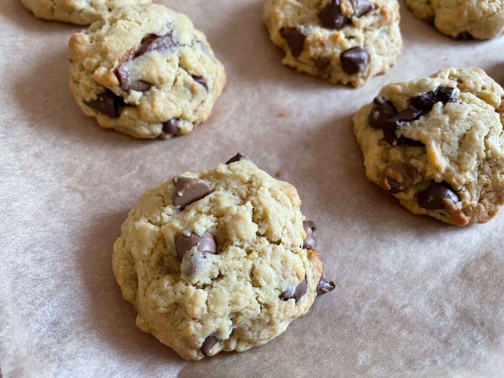 Chocolate Chip Cookies on a Baking Tray