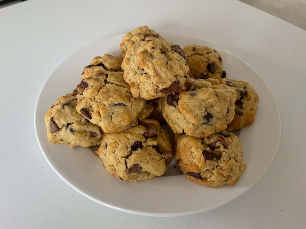 Chocolate Chip Cookies on a Plate