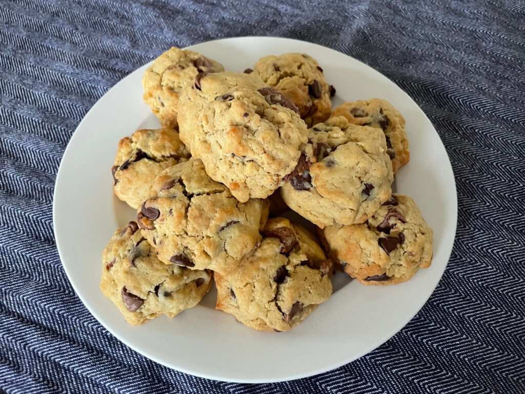 Chocolate Chip Cookies on a Plate