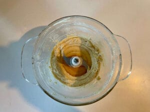 Tahini and lemon juice blended into a paste