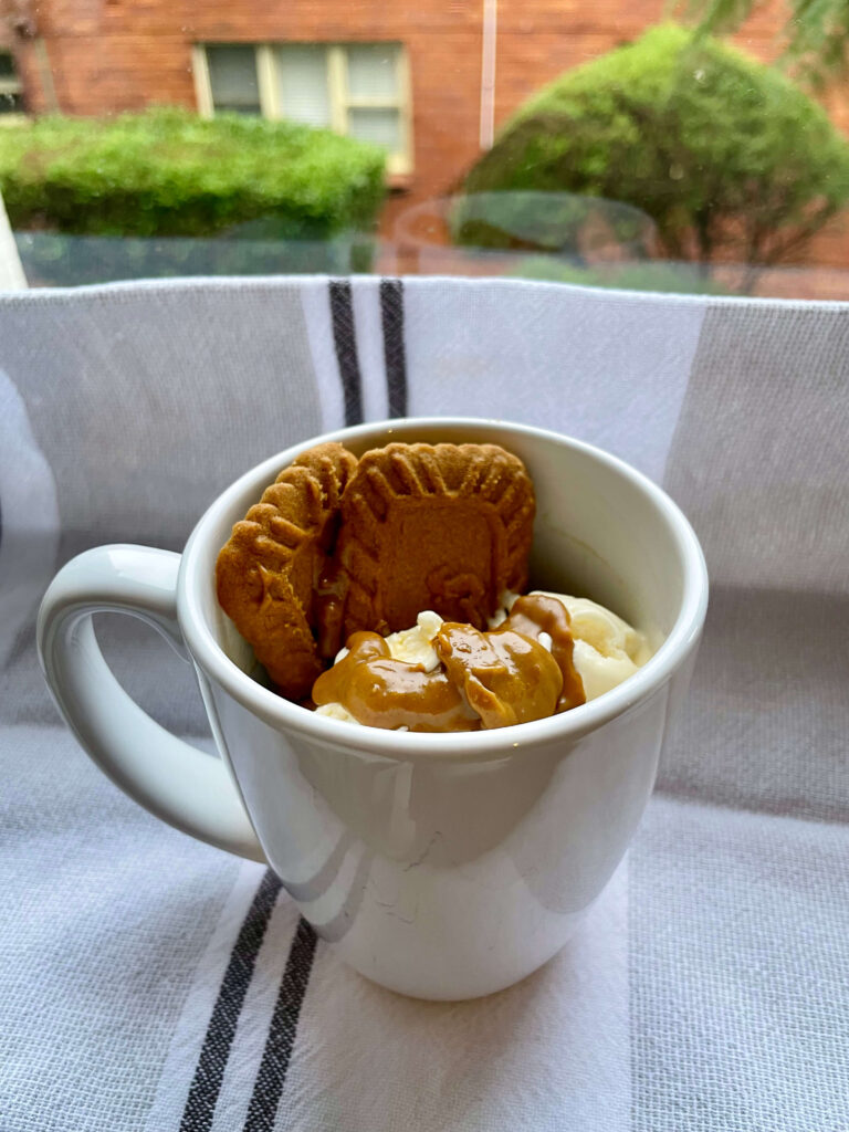 iscoff Mug Cake with Vanilla Ice-Cream