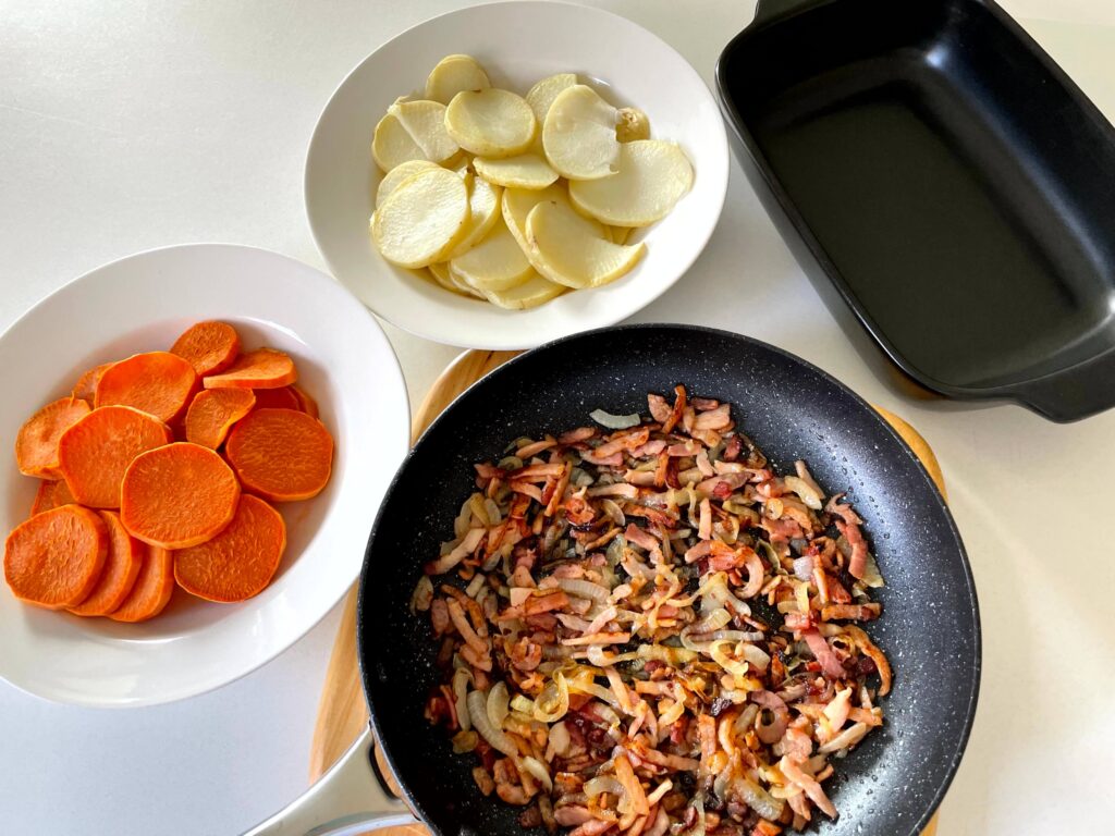 Potatoes, Bacon, and Onion