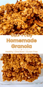 Pinterest Pin - Homemade Granola (Gold Text)