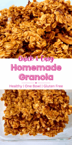 Pinterest Pin - Homemade Granola (Pink Text)